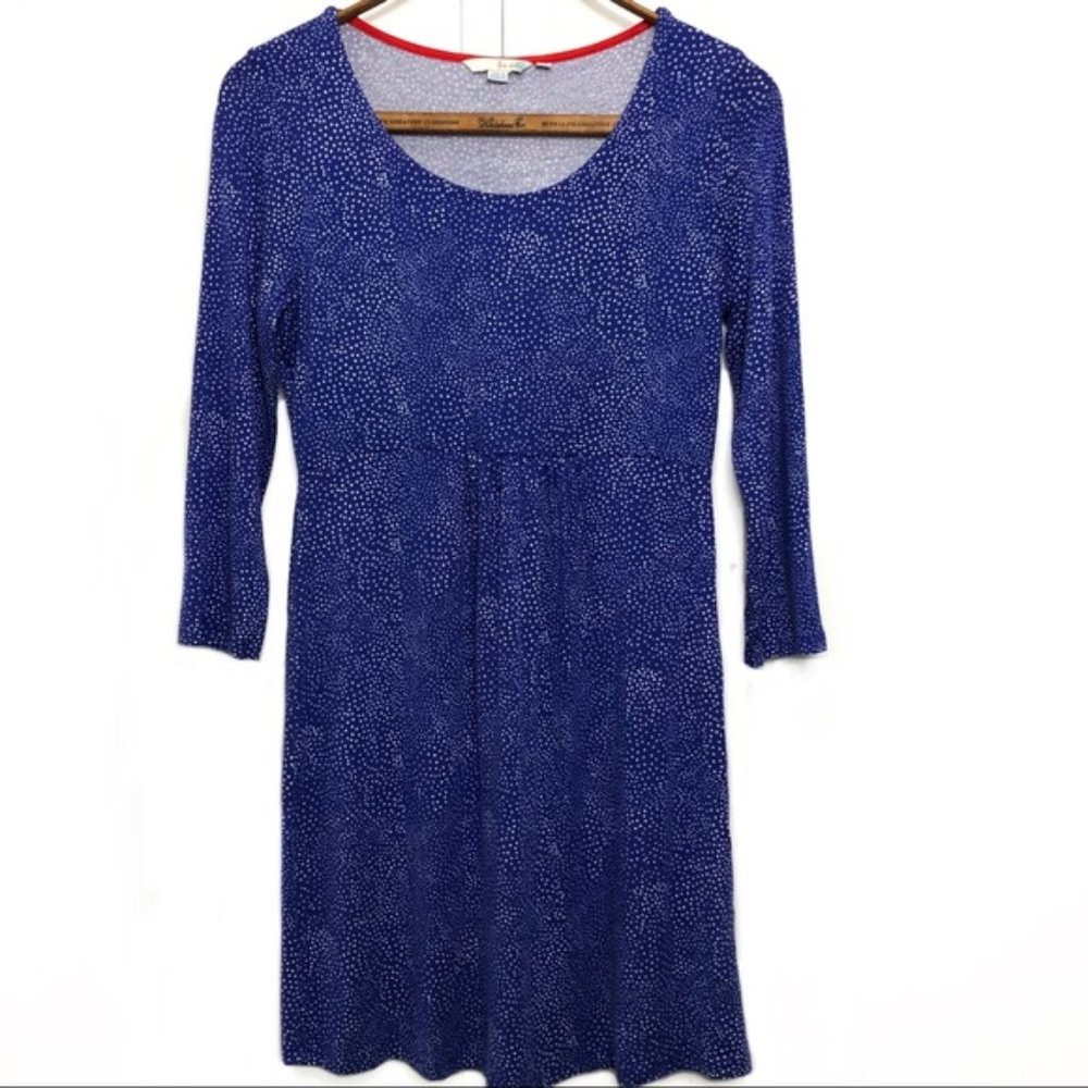 EUC Boden blue and white speckled dress